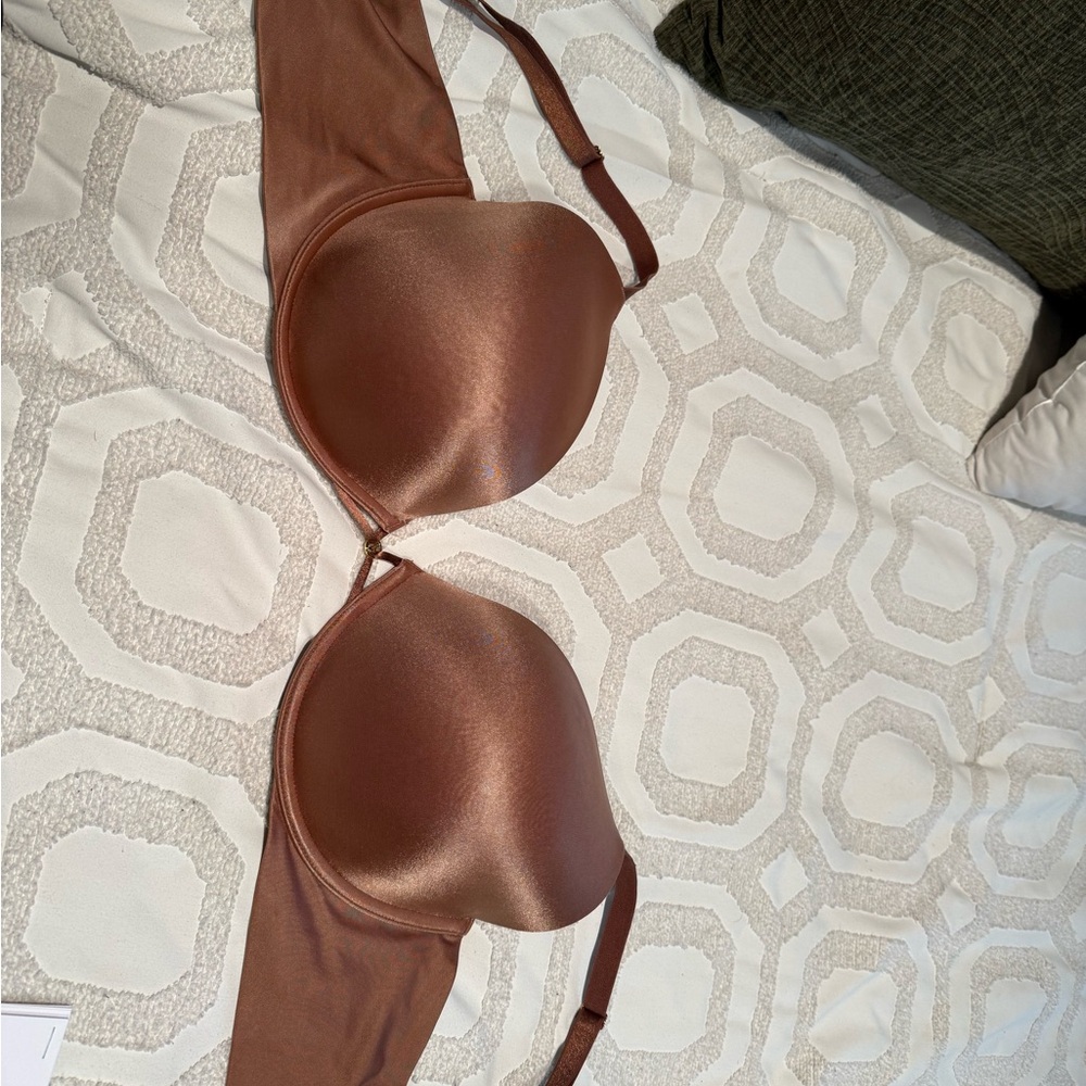 Elegant Brown Satin Bra